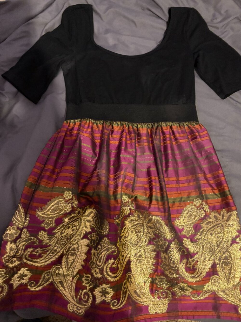 Xhilaration medium black and multi-colored dress